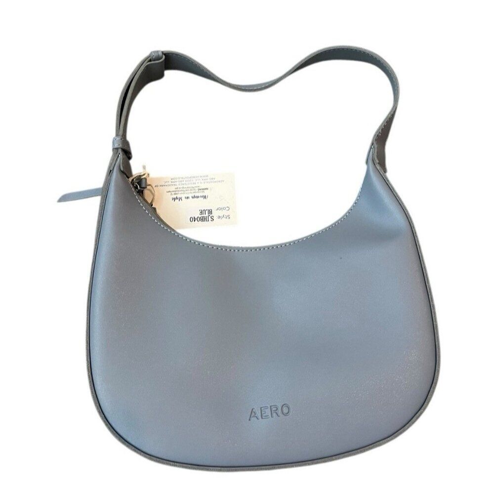 Aeropostale Slate Blue Handbag Shoulder Bag Satchel Purse Crescent Aero NWT